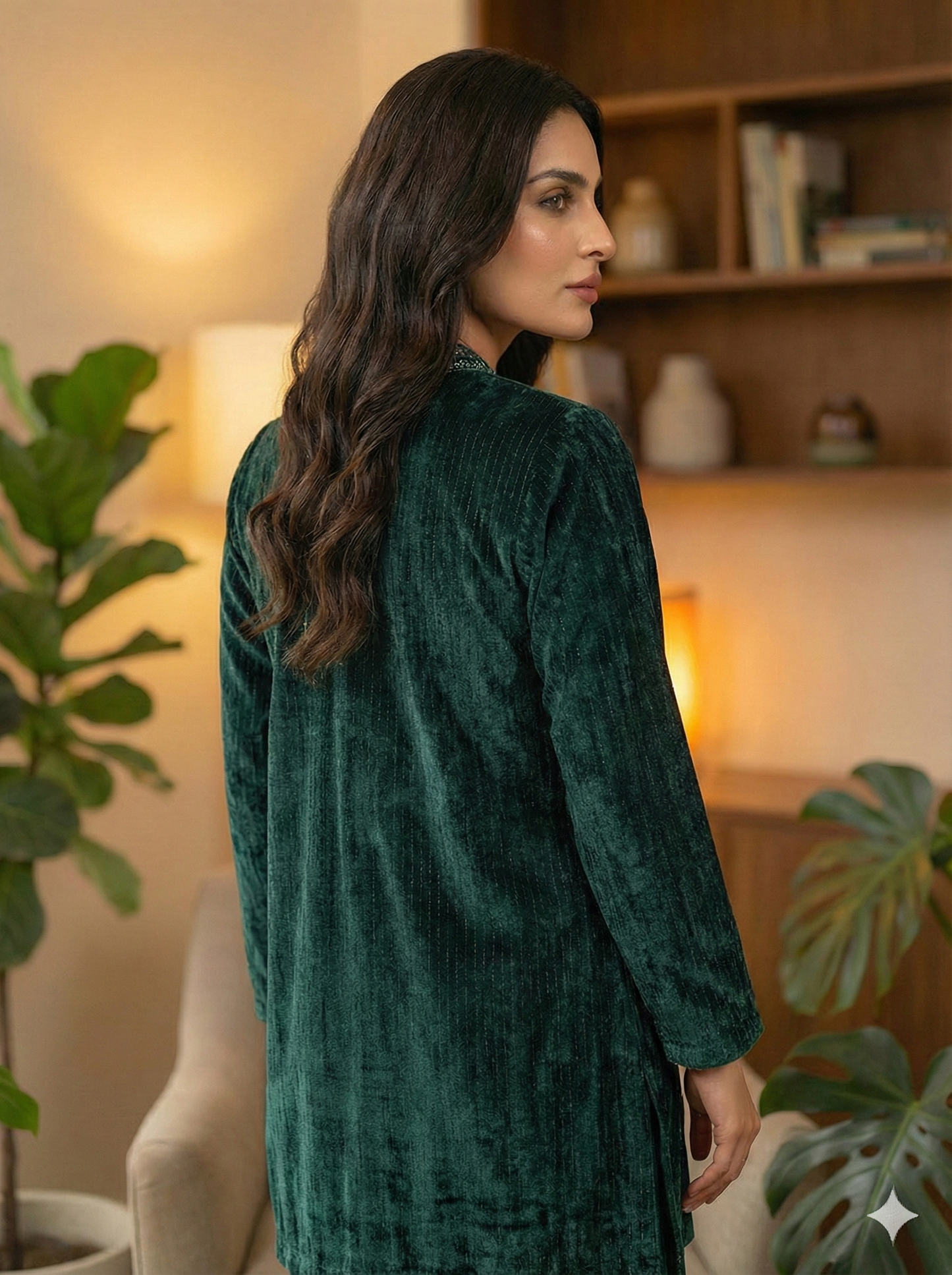 Emerald Floral Velvet Co-ord Set