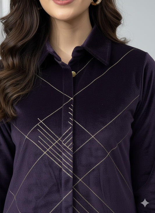 Amethyst Geometric Velvet Coord