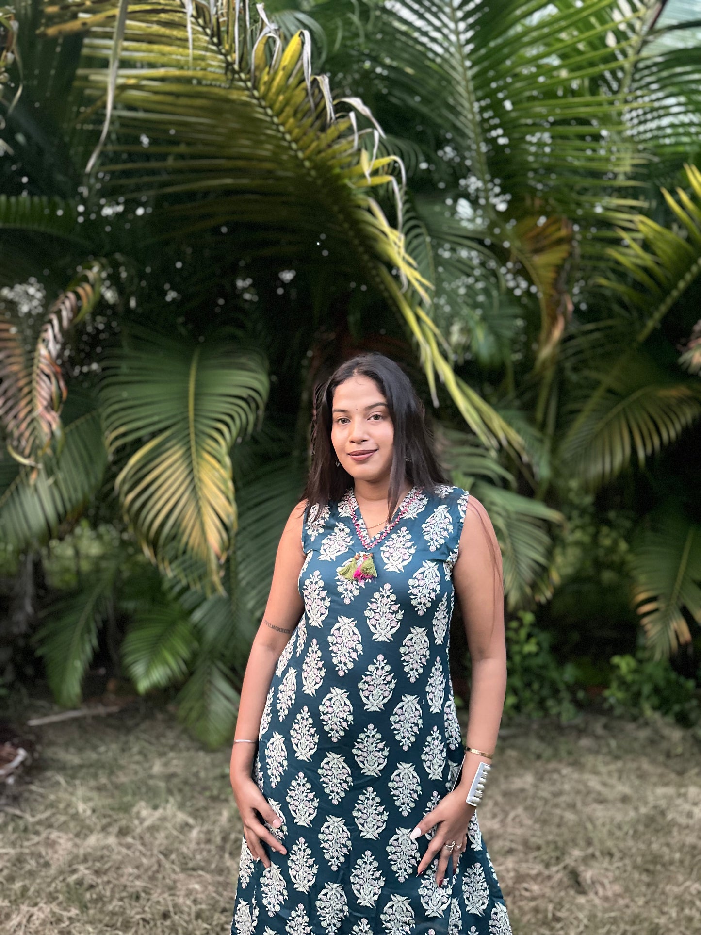 Blue Elegant Ikat Print Co-ord Set