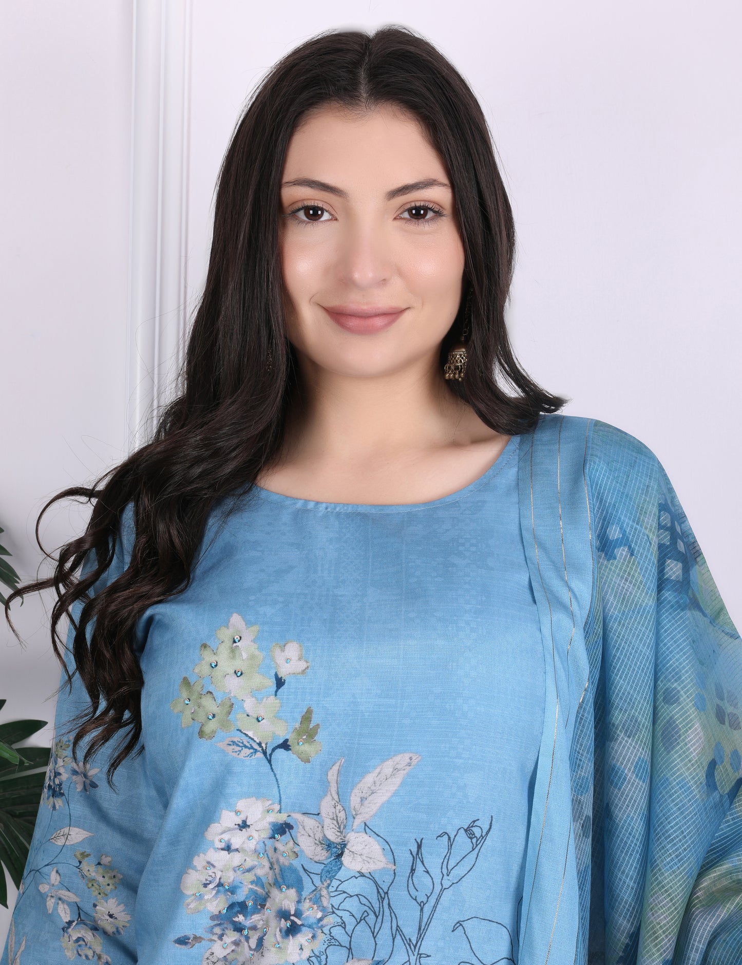 Azure Blossom Kantha Suit Set