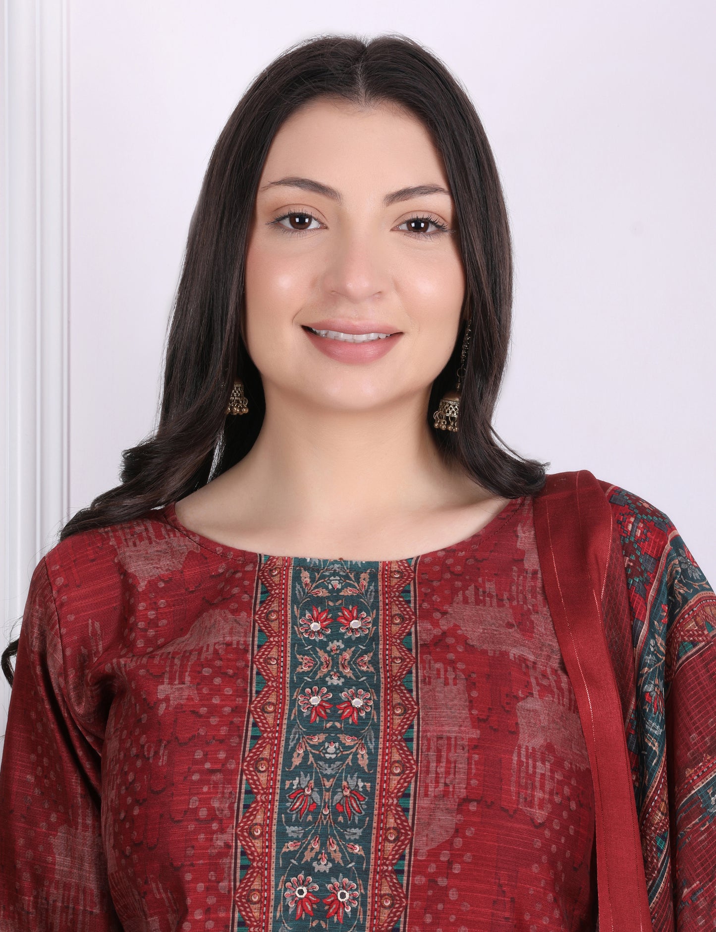 Mehroon Heritage Kantha Suit Set