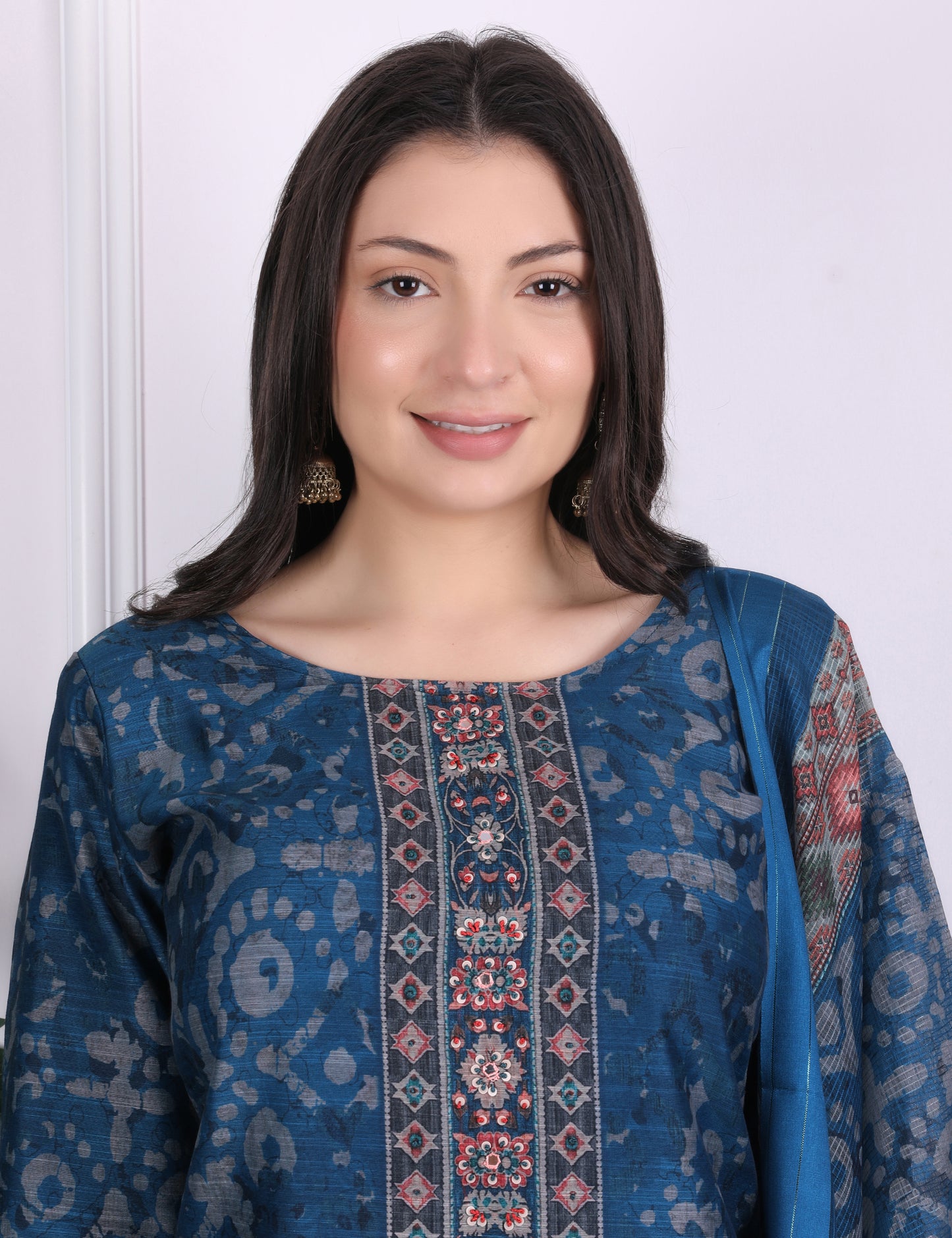 Blue Heritage Kantha Suit Set