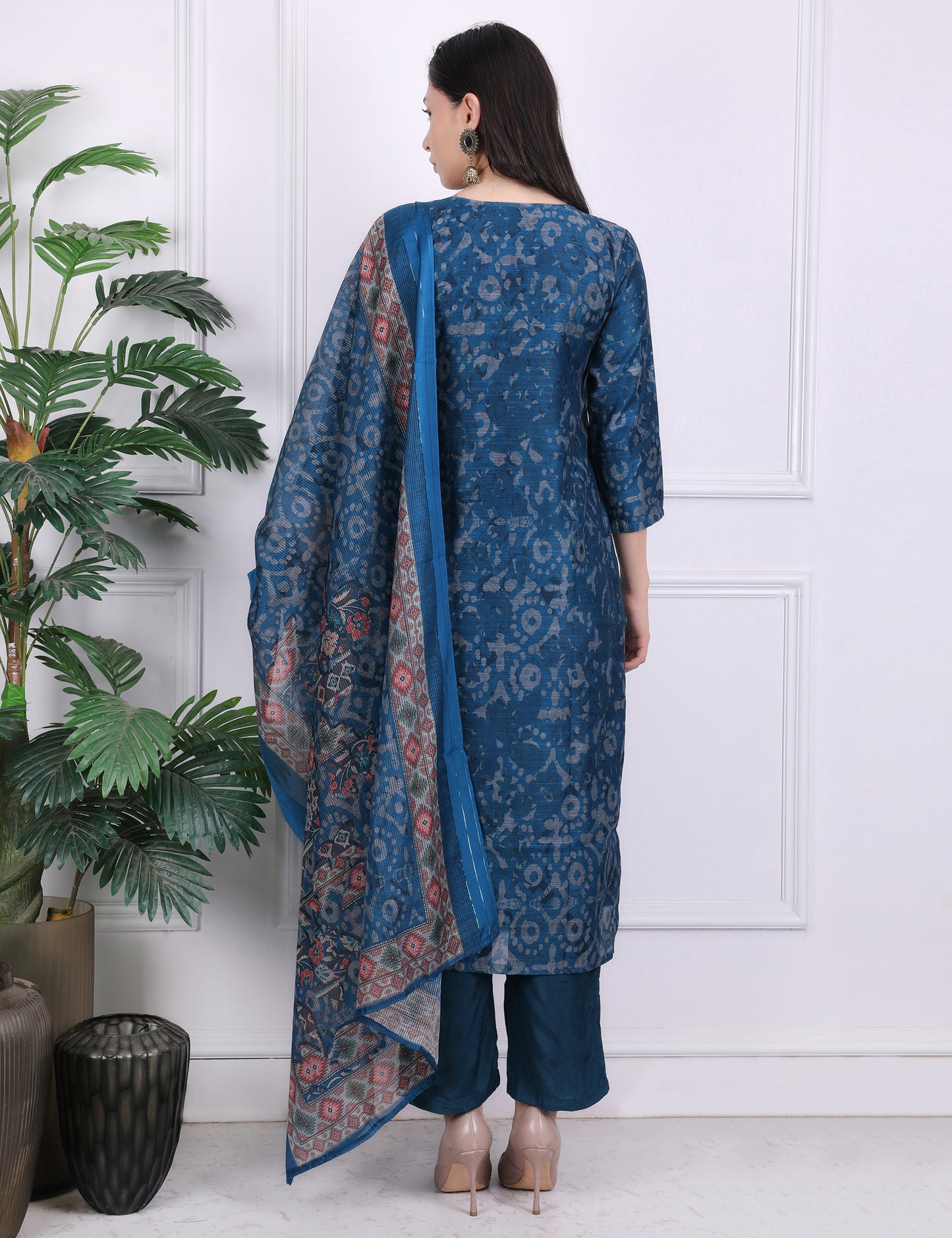 Blue Heritage Kantha Suit Set
