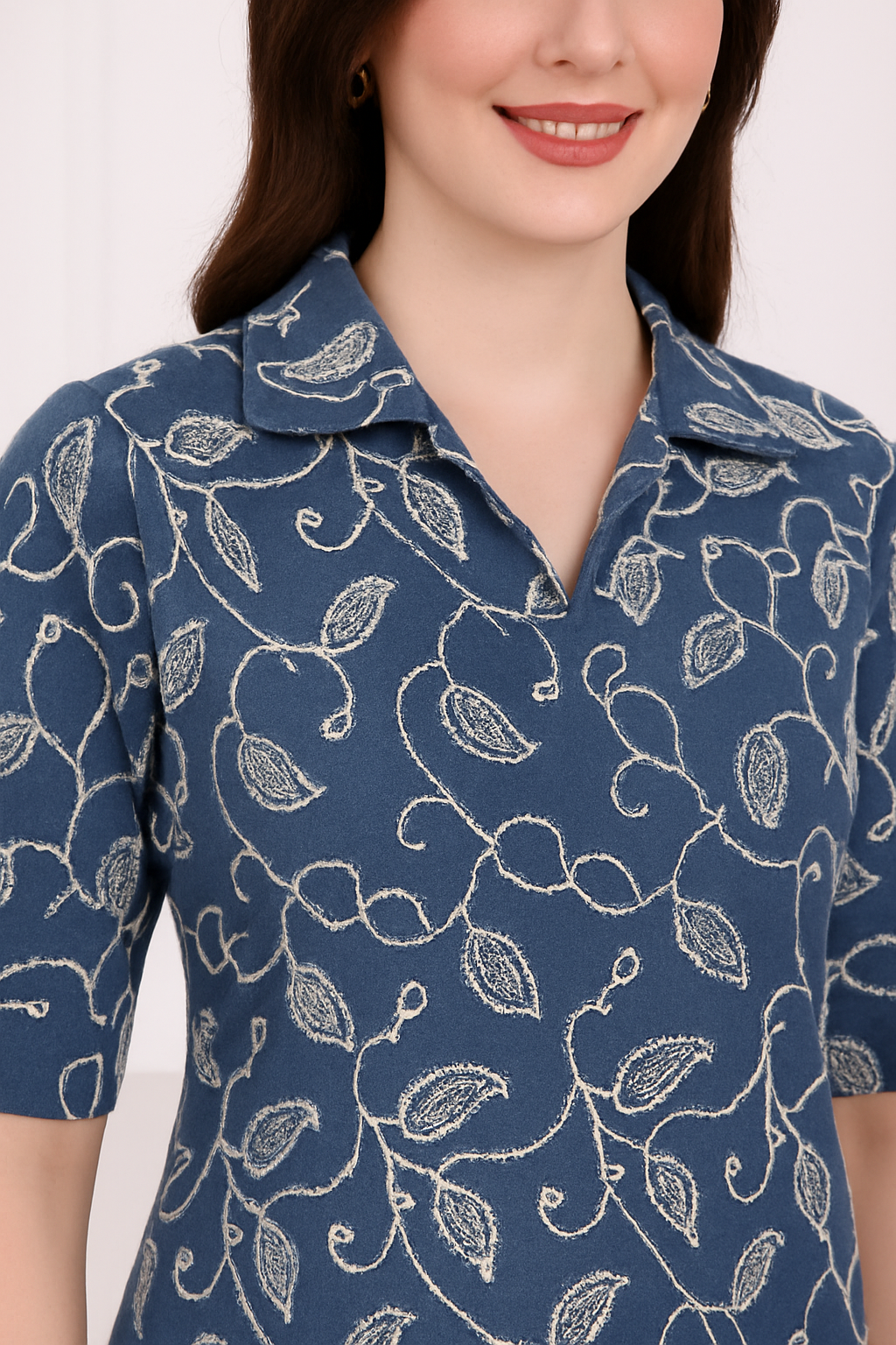 Denim Embroidery Mini Dress