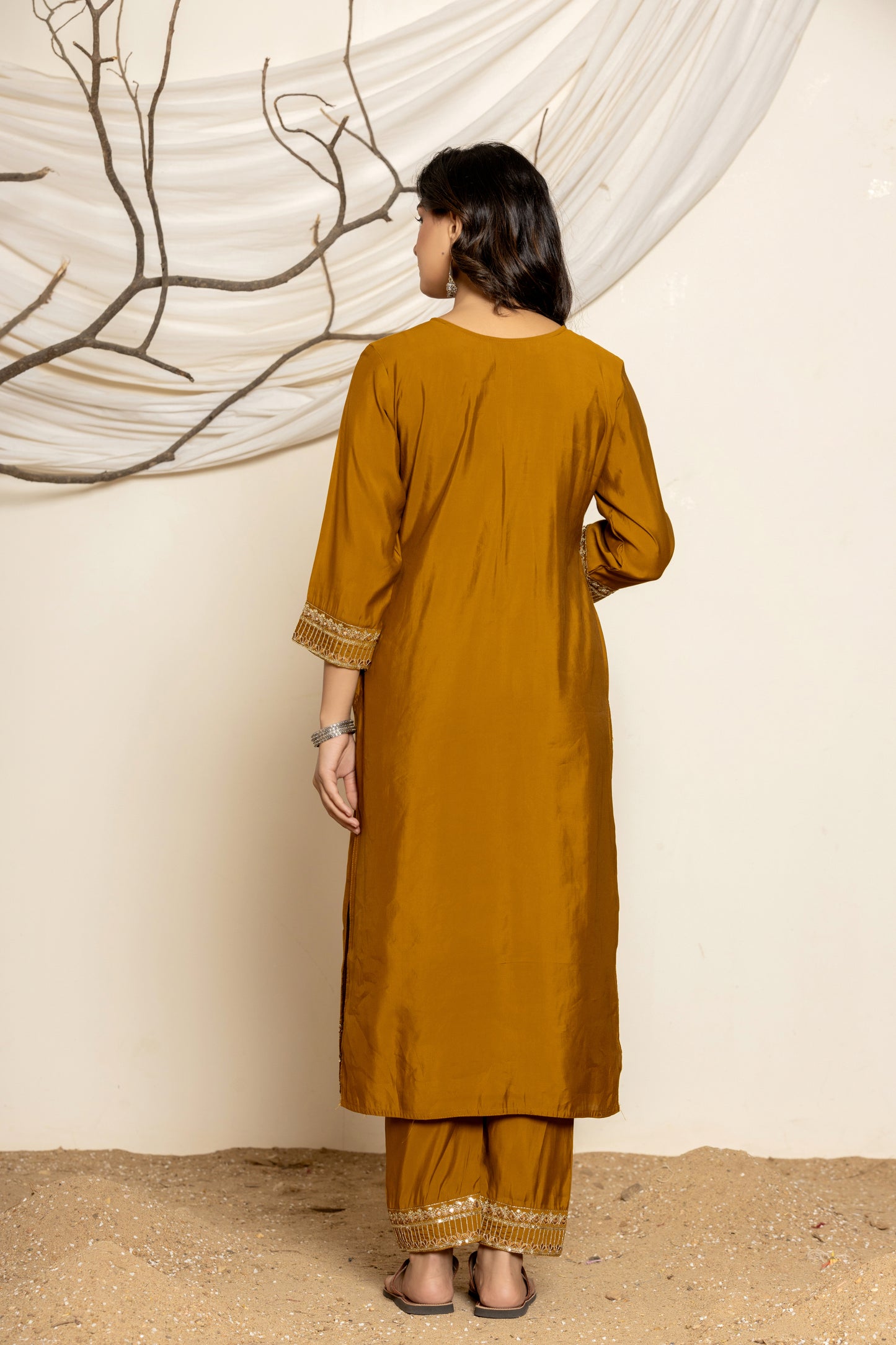 Harvest Glow Silk Suit