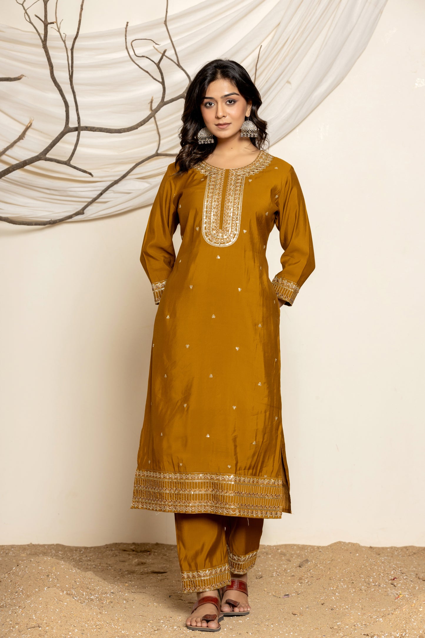 Harvest Glow Silk Suit