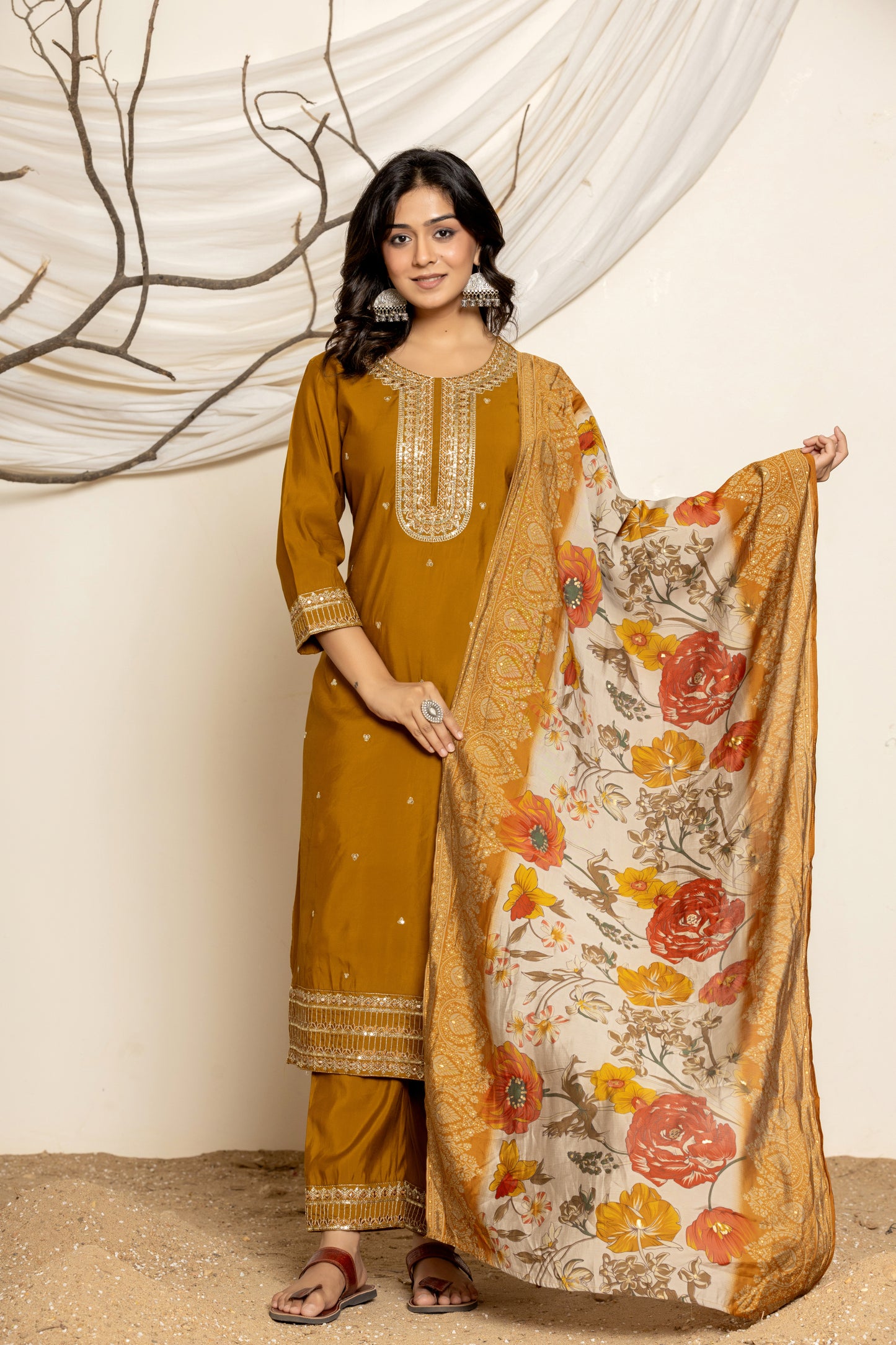 Harvest Glow Silk Suit