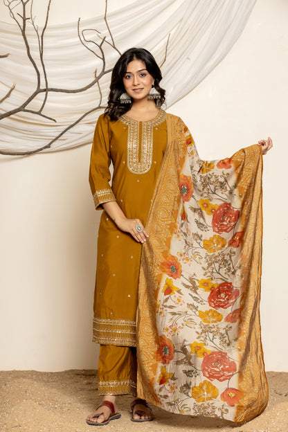 Harvest Glow Silk Suit