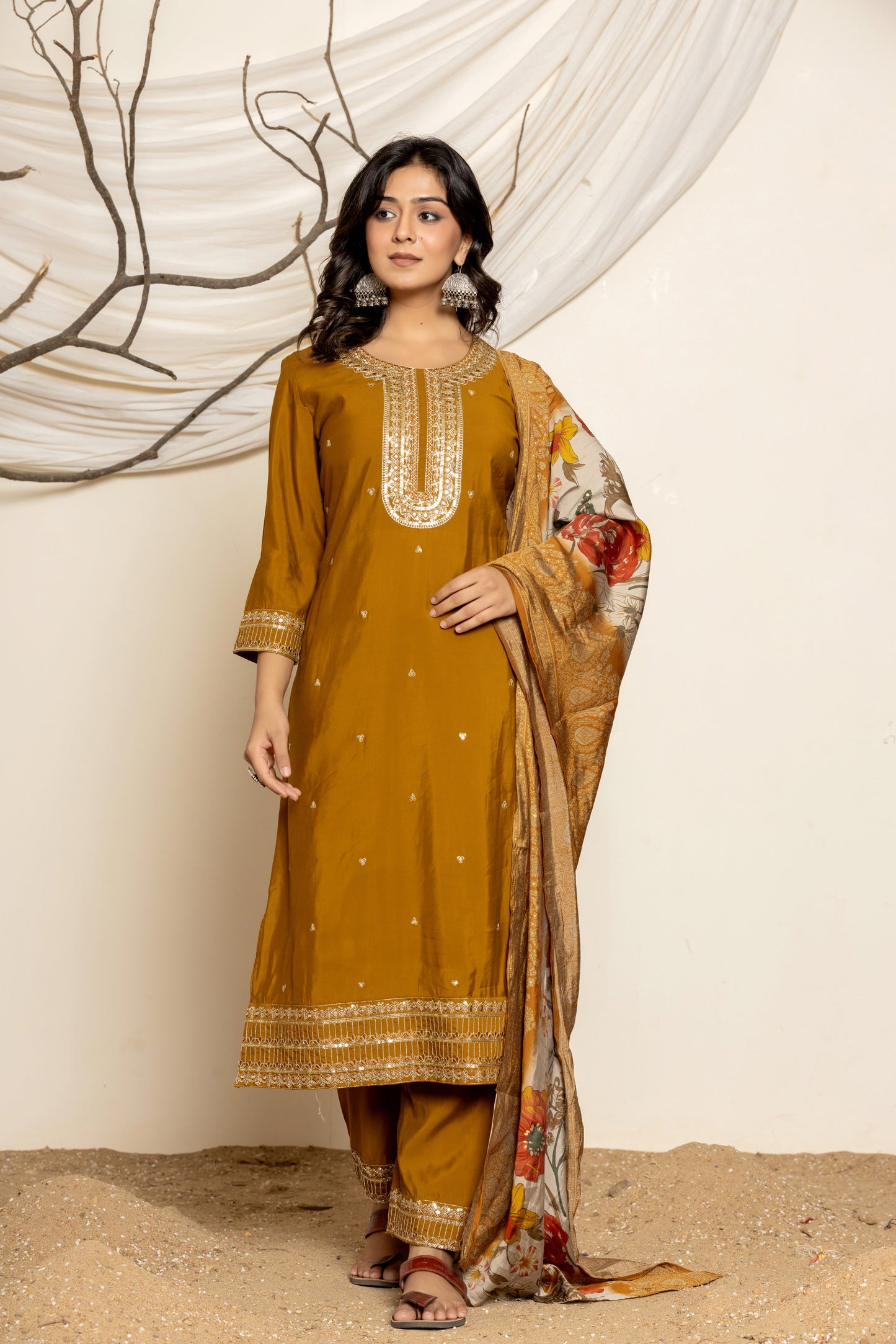 Harvest Glow Silk Suit