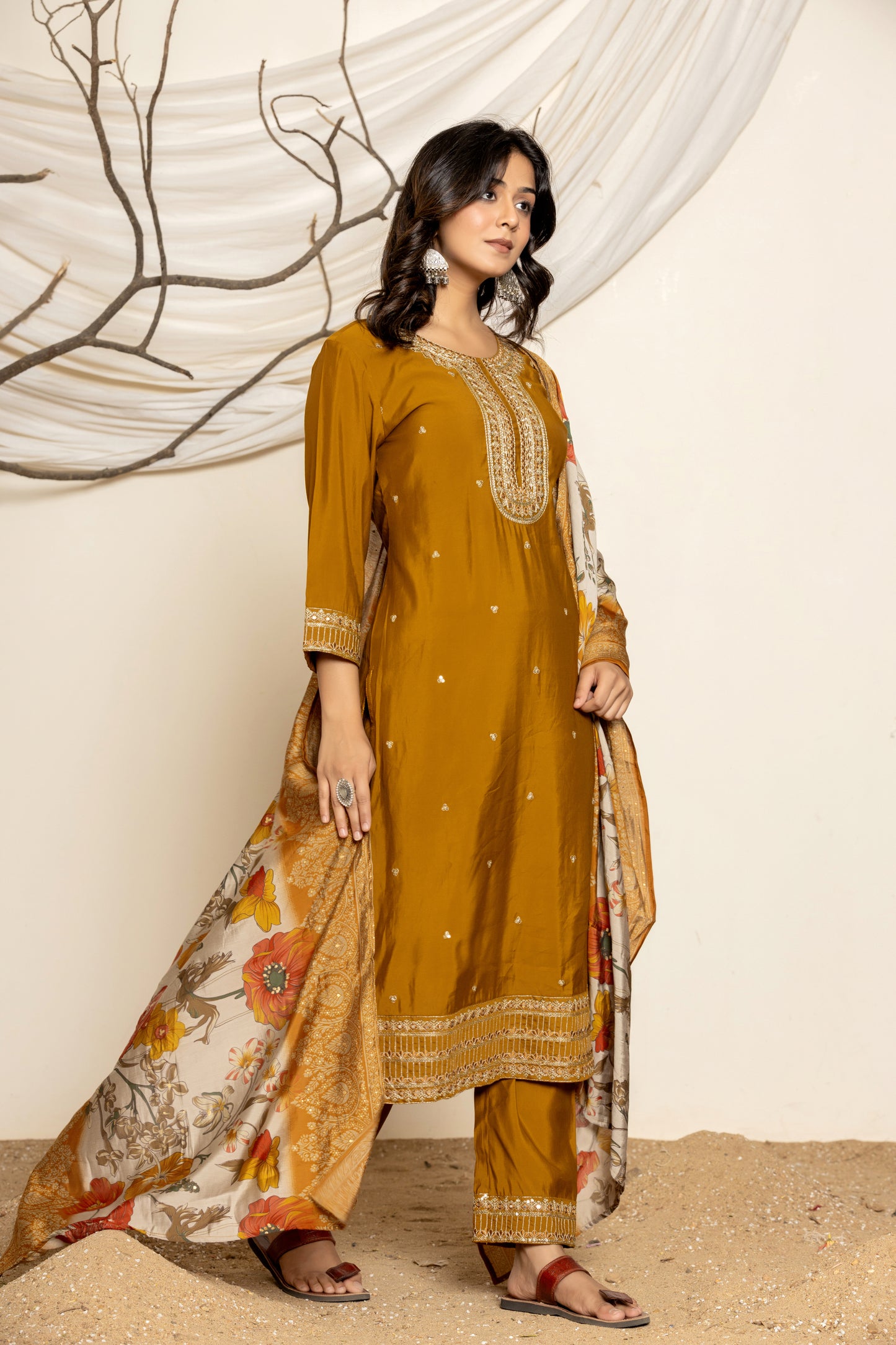 Harvest Glow Silk Suit