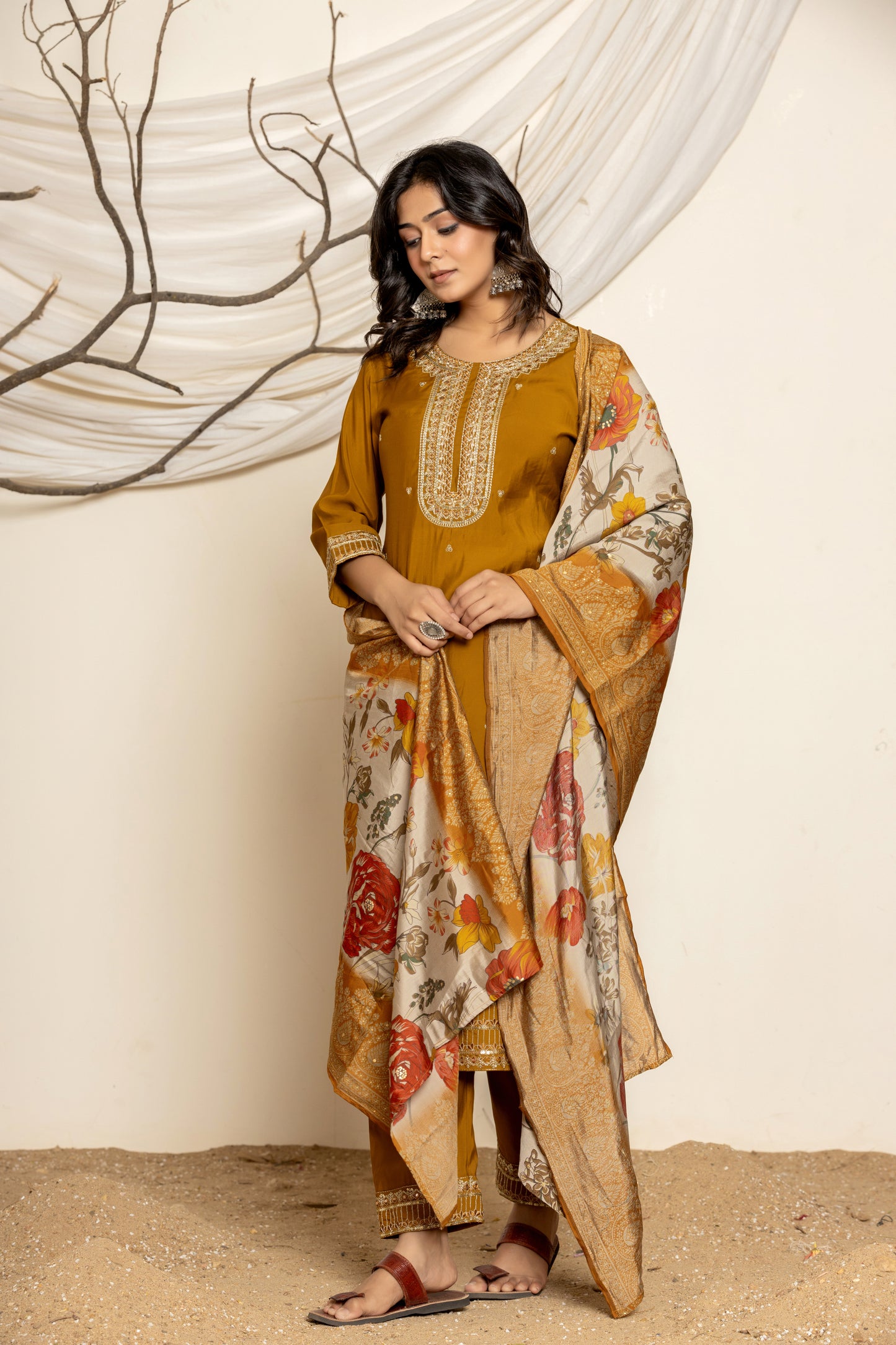 Harvest Glow Silk Suit