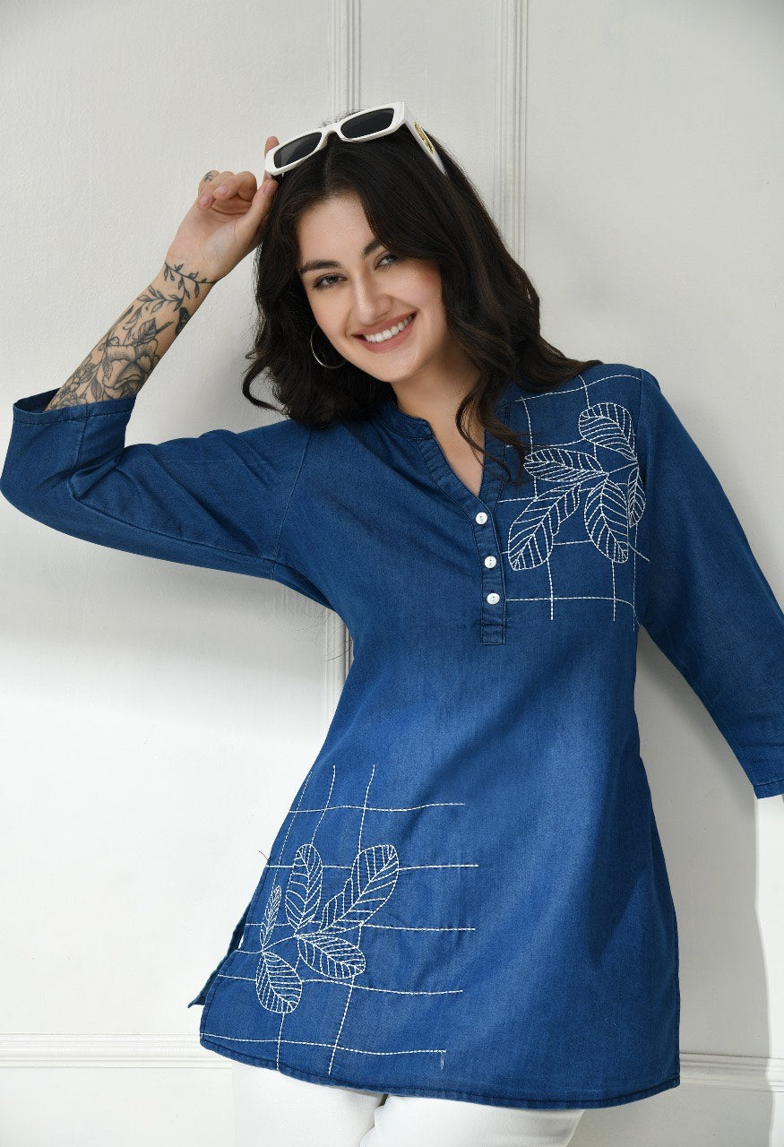 Urban Blossom Denim Tunic