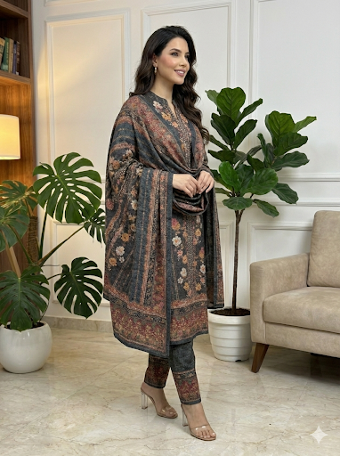 Heritage Bloom Woolen Daffodil Suit