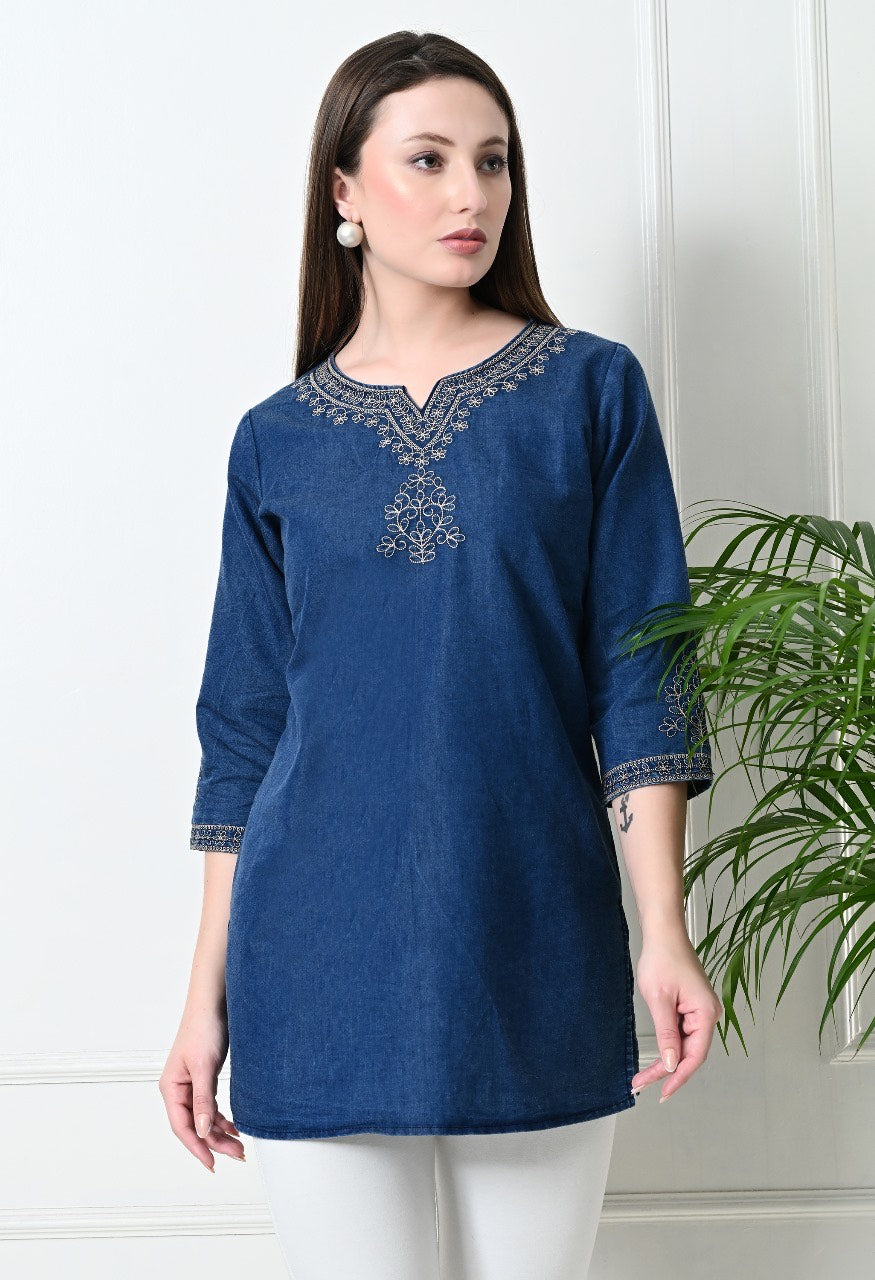 Indigo Whisper Denim Tunic