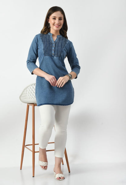 Classic Pintex Denim Tunic