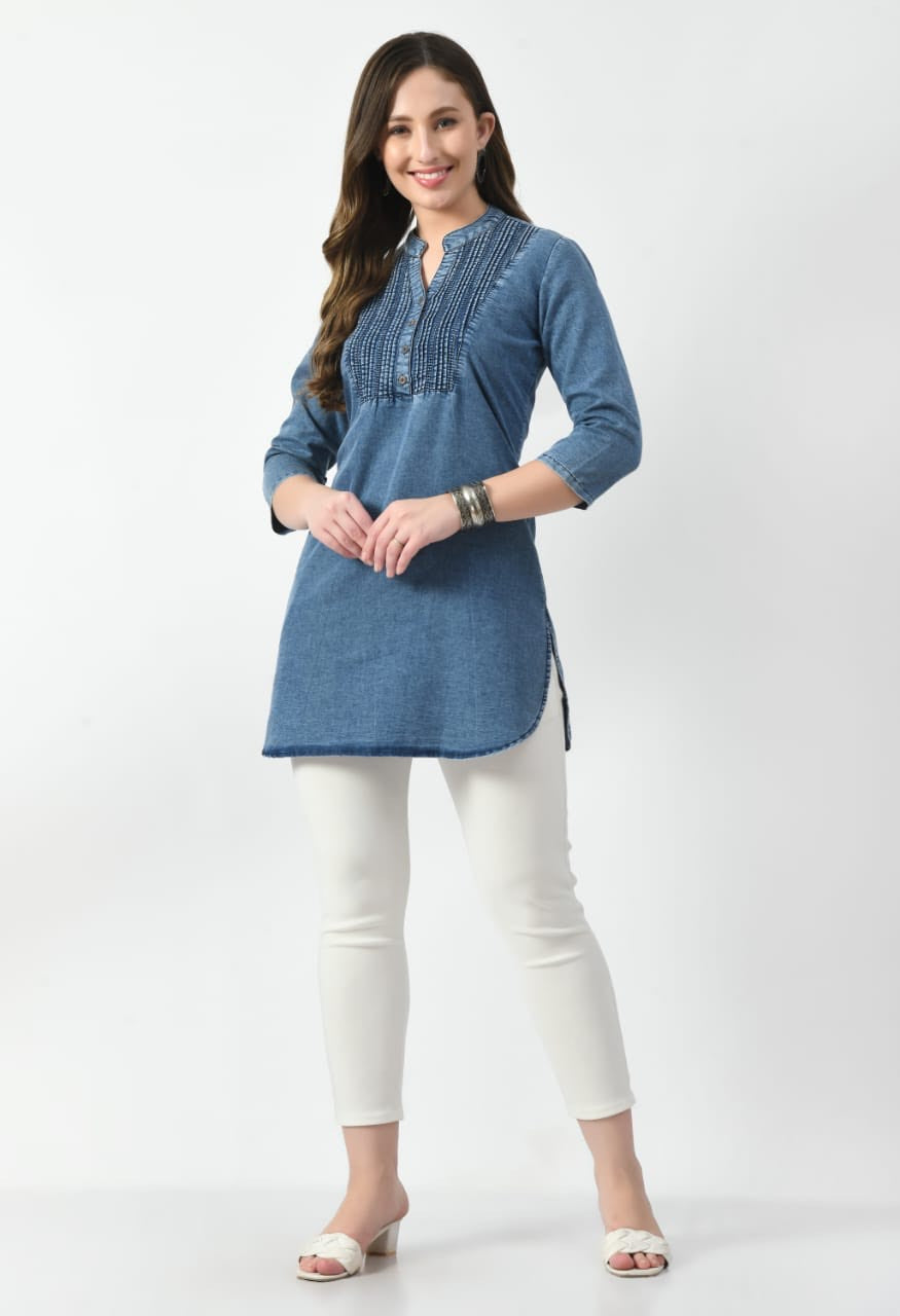 Classic Pintex Denim Tunic