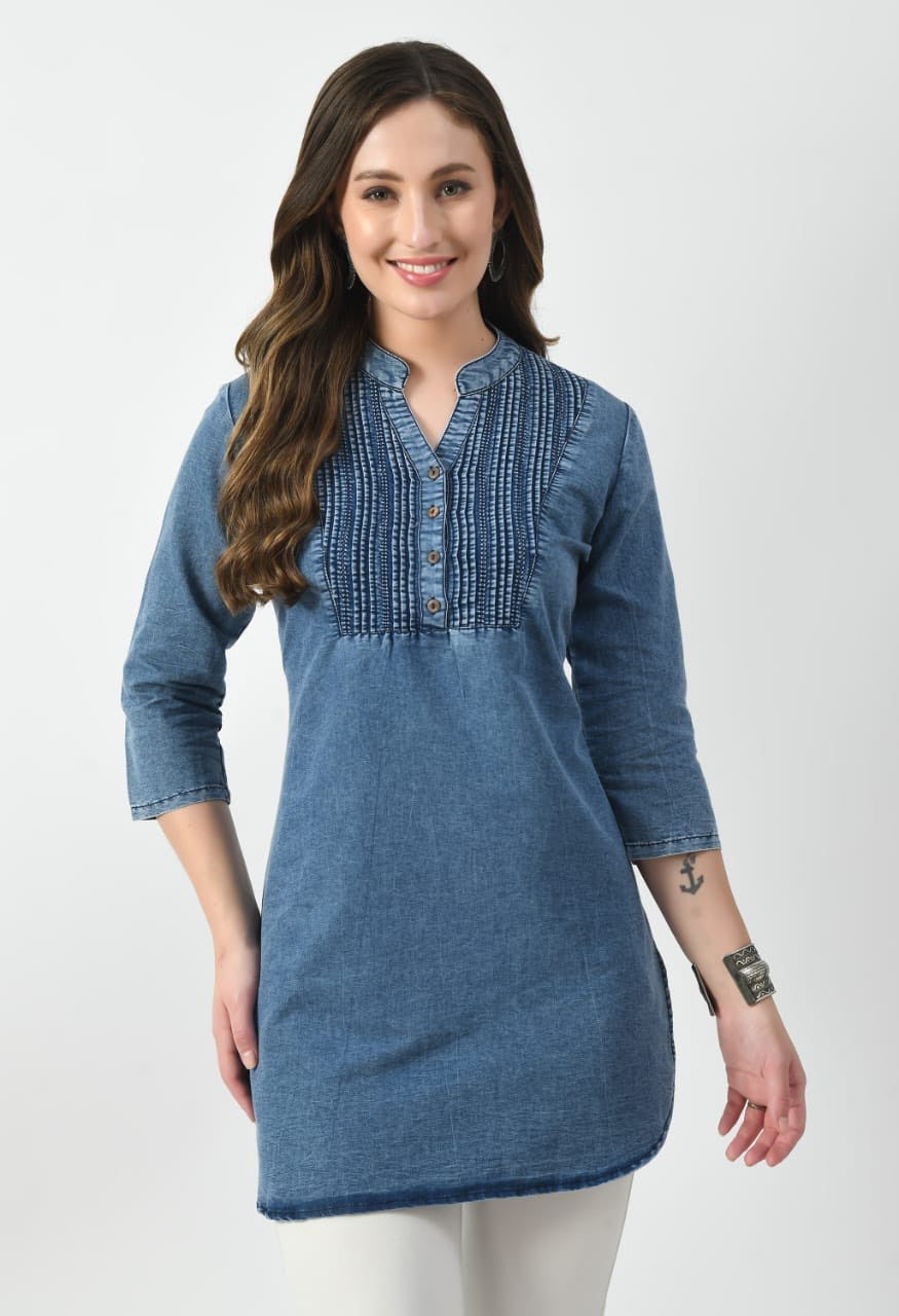 Classic Pintex Denim Tunic