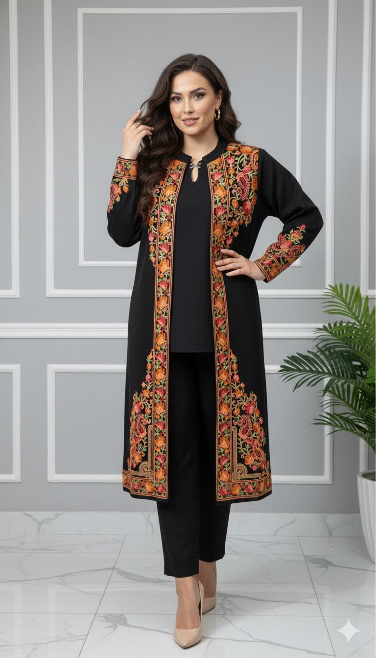 Shahmaran Embroidered Knit Shrug Coord