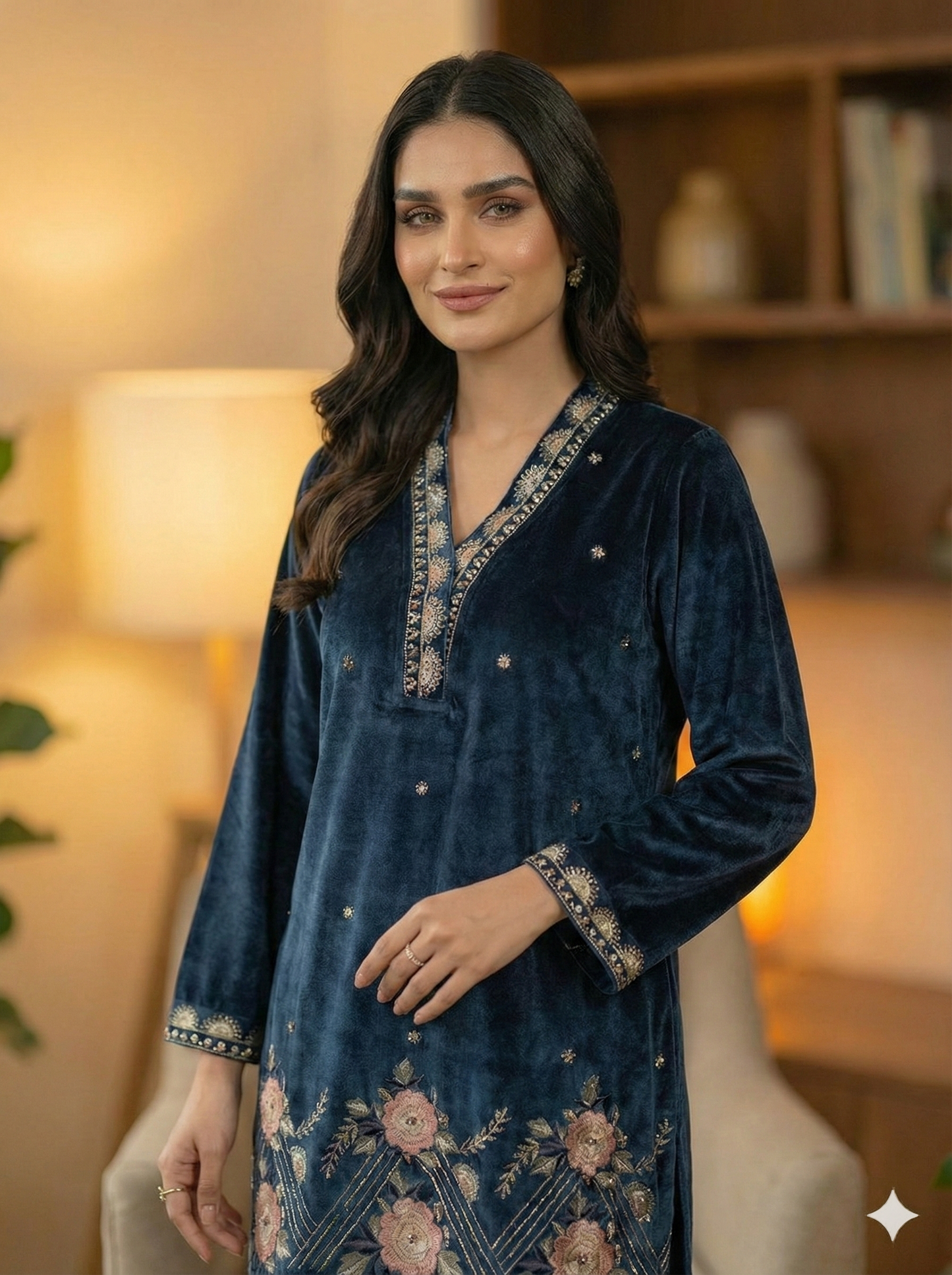 Royal Velvet Embroidered Co-ord Set