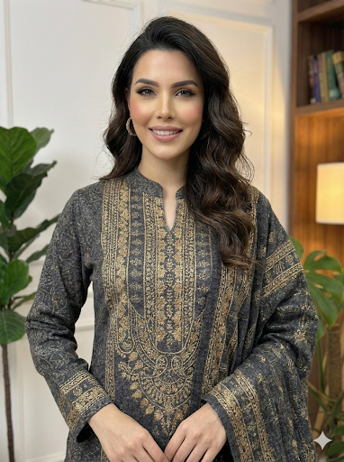 Majestic Charcoal Heritage Woolen Daffodil Suit