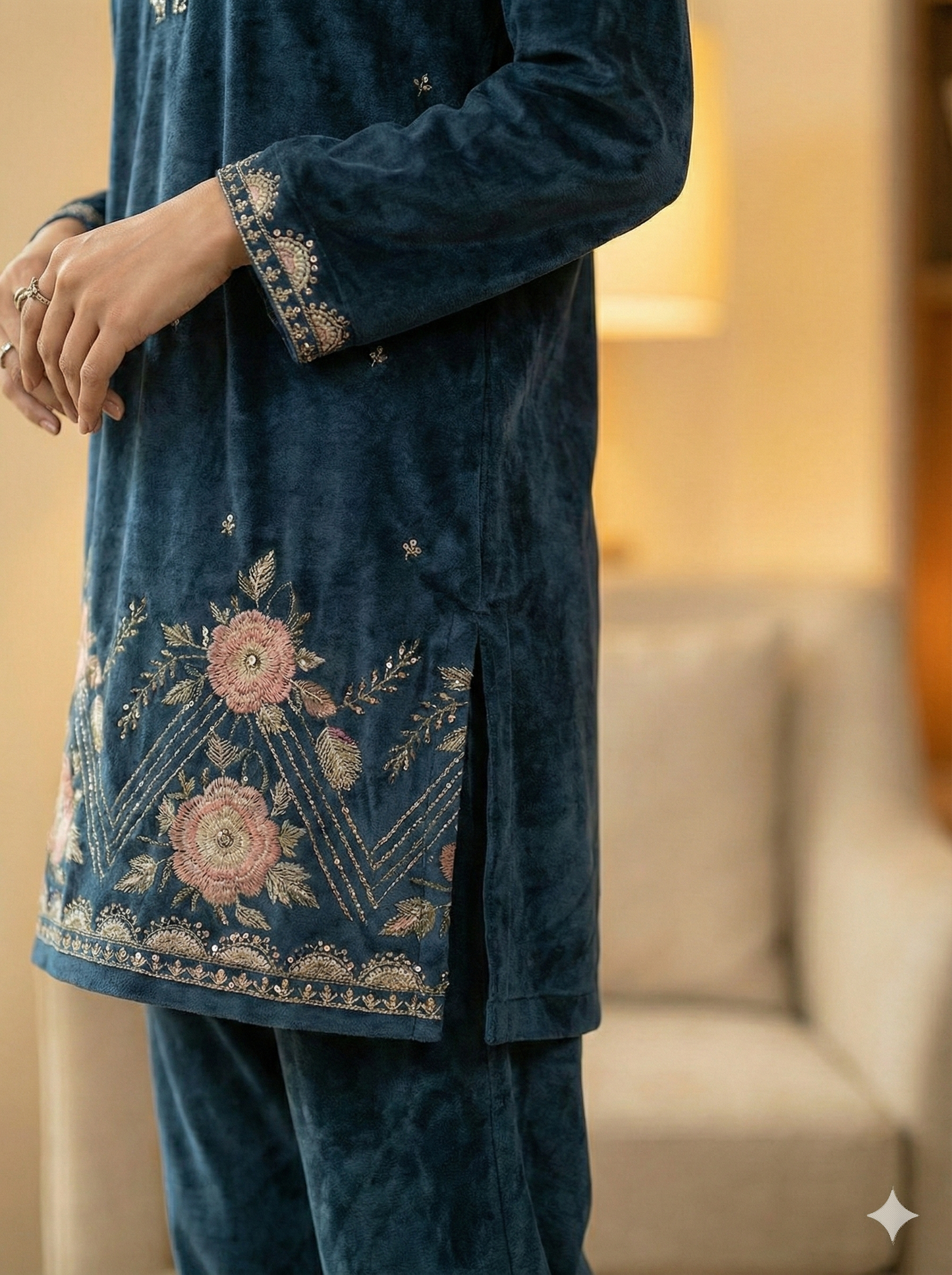 Royal Velvet Embroidered Co-ord Set