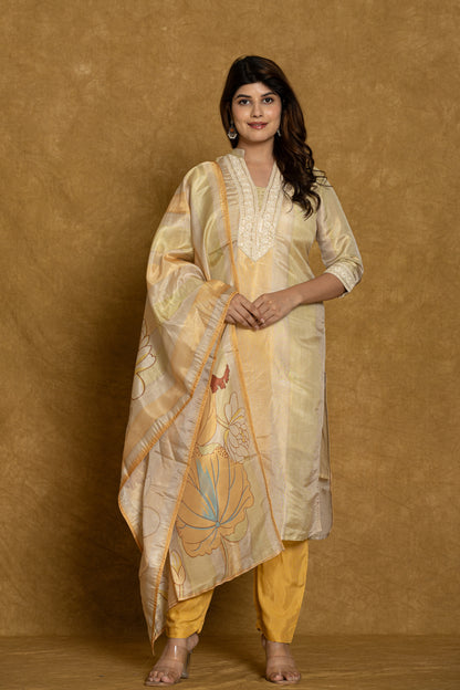 Radiant Petal Silk Suit