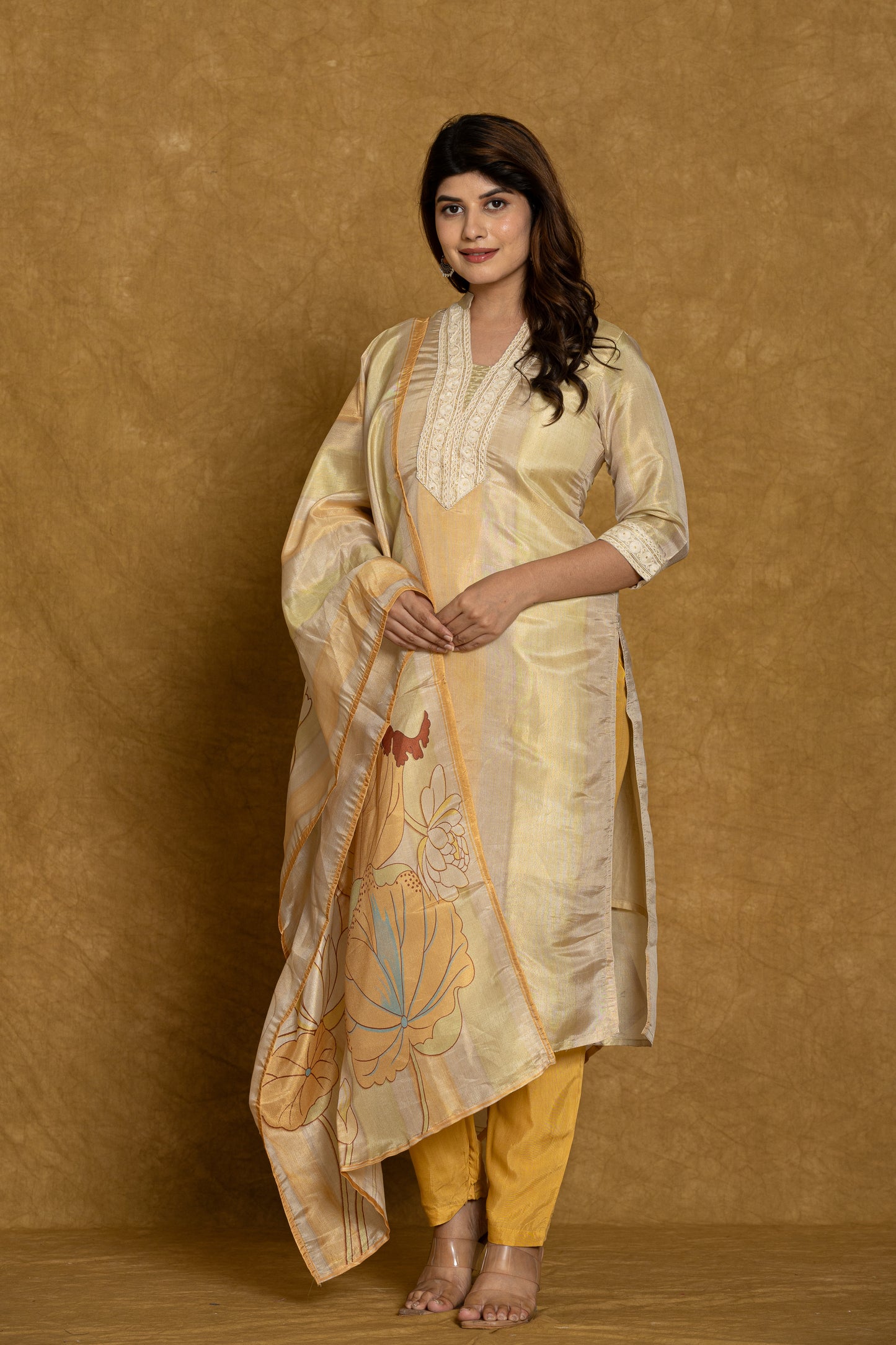 Radiant Petal Silk Suit