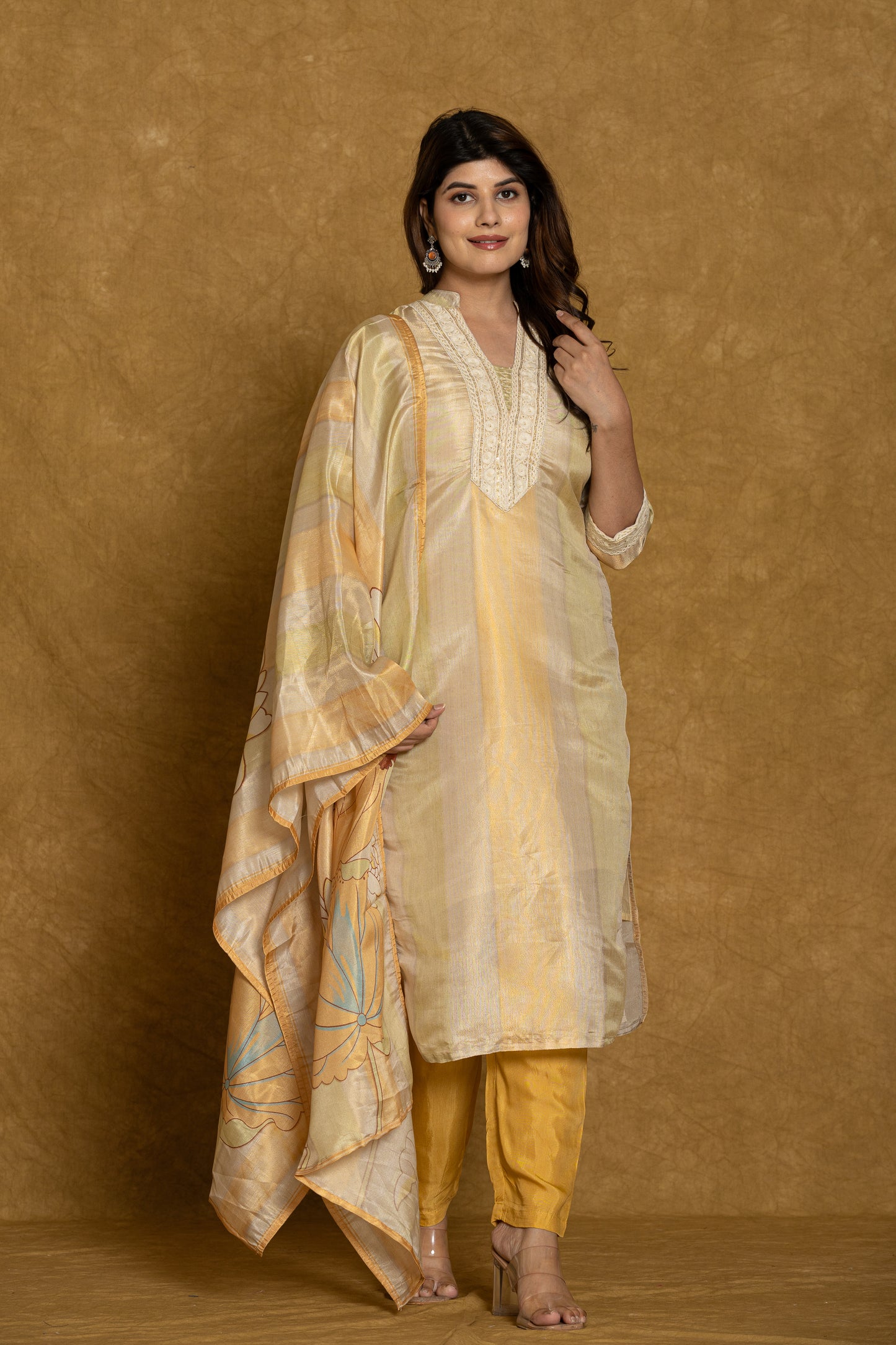 Radiant Petal Silk Suit