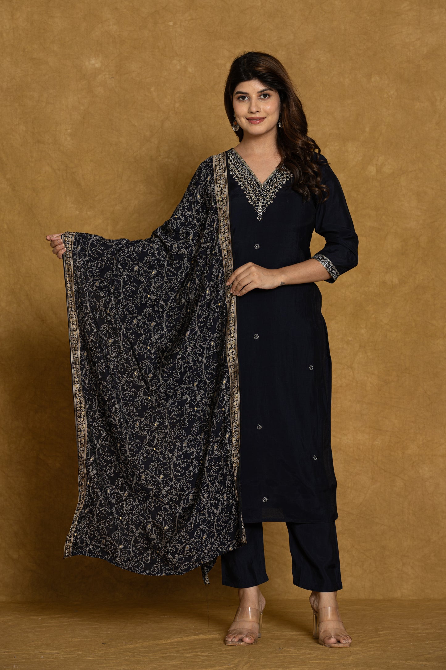 Blue Silken Sapphire Silk Suit