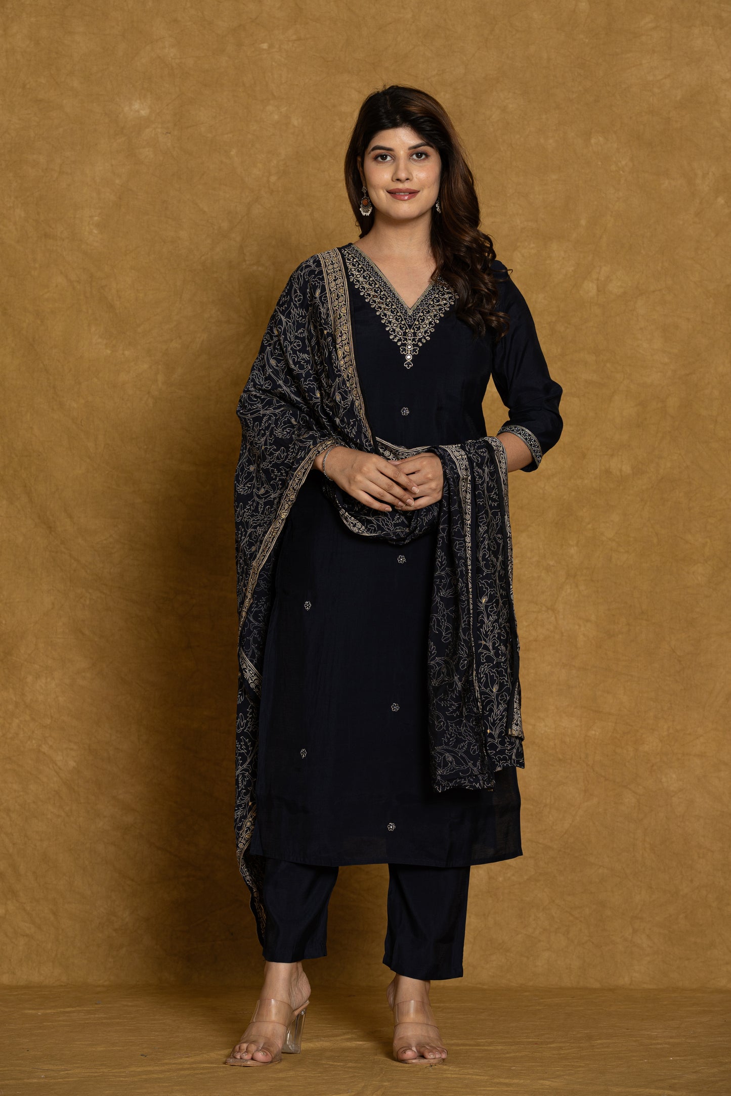 Blue Silken Sapphire Silk Suit