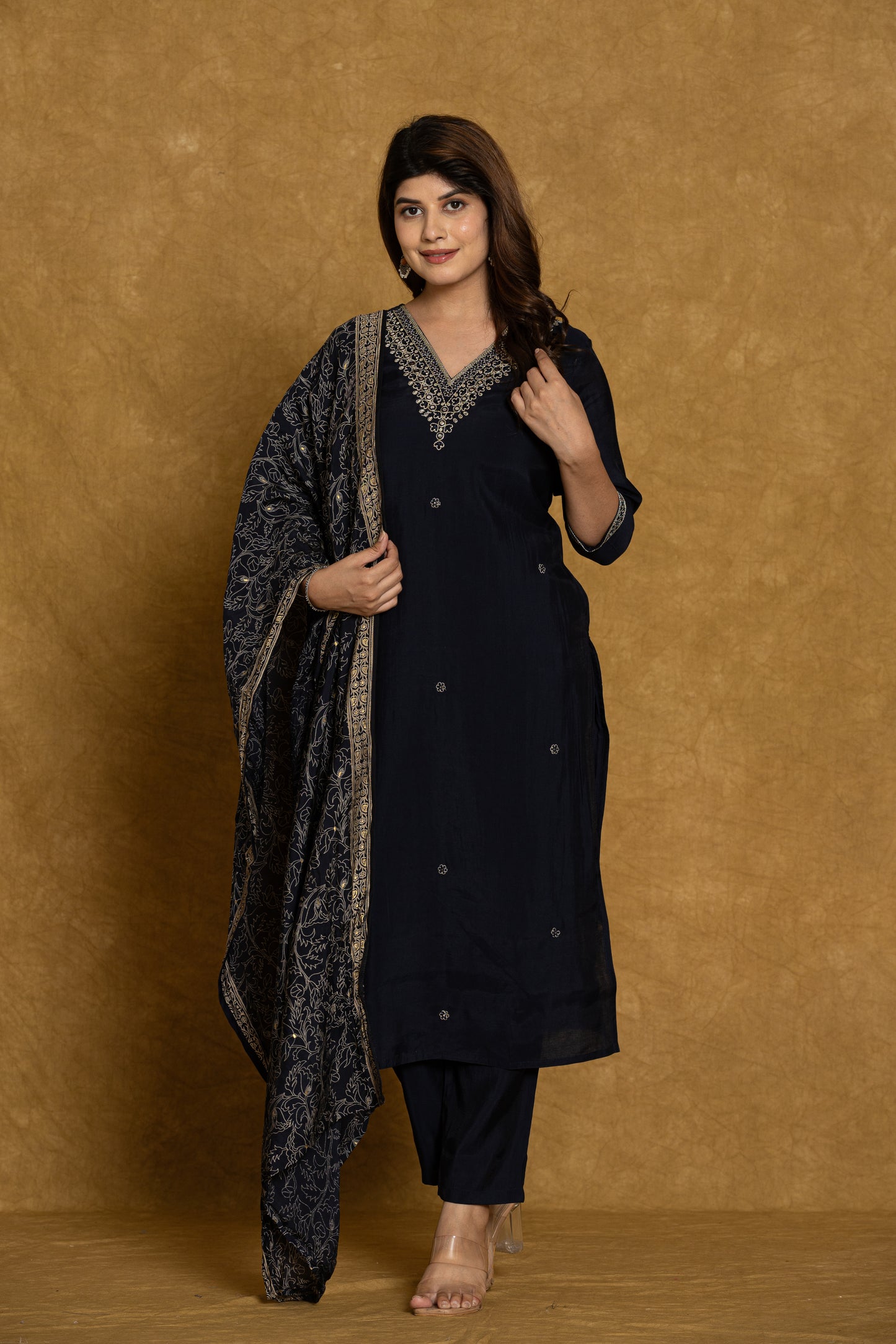 Blue Silken Sapphire Silk Suit