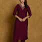 Wine Silken Sapphire Silk Suit