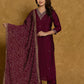 Wine Silken Sapphire Silk Suit