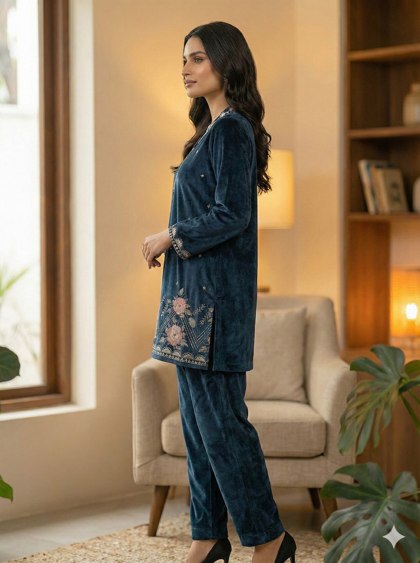 Royal Velvet Embroidered Co-ord Set