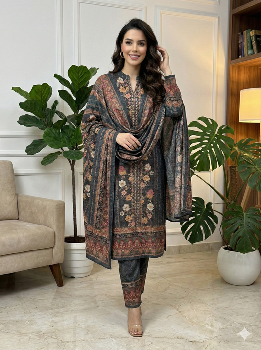 Heritage Bloom Woolen Daffodil Suit