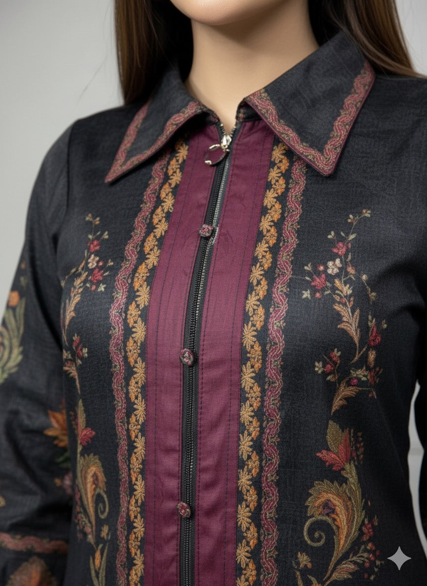 Midnight Bloom Velvet Co-ord Set