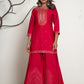 Rose Red Vibrant Luxe Sharara Suit