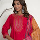 Rose Red Vibrant Luxe Sharara Suit