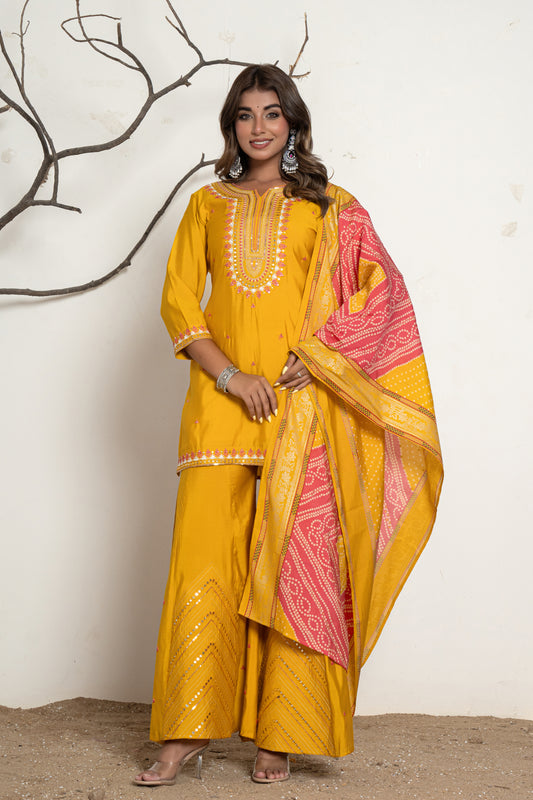 Yellow Vibrant Luxe Sharara Suit