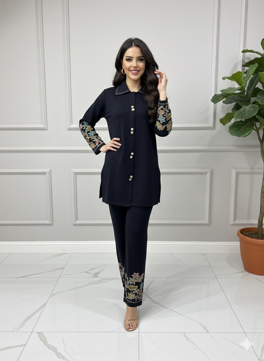 The Regal Embroidered Knit Coord