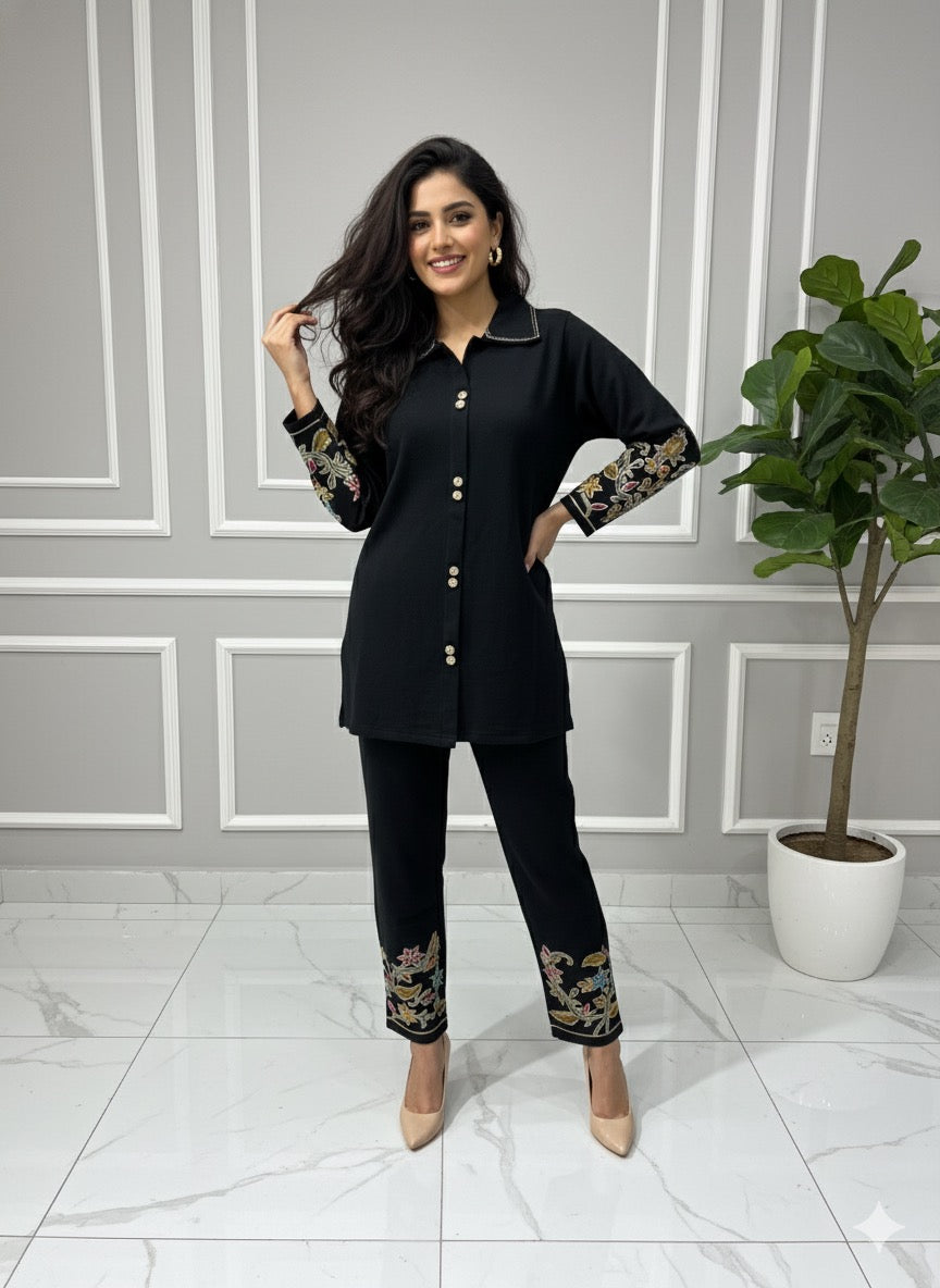 The Regal Embroidered Knit Coord