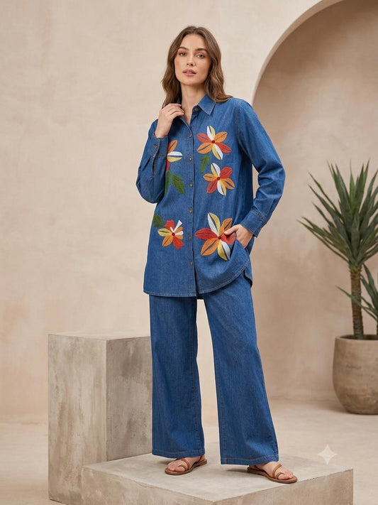 Flora Indigo Denim Co-ord Set