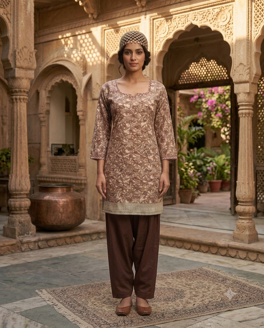 Earthy Brown Farsi Salwar Set