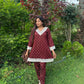 Wine Lace Embellished Rayon Co-ord Set