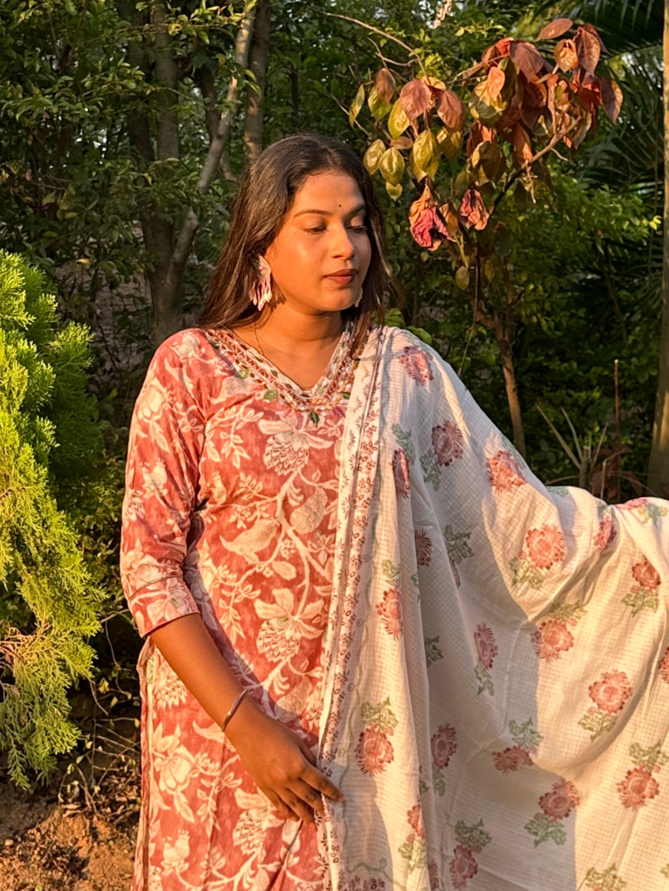 Copper Sunlit Charm Kurta Set