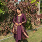 Wine Imperial Embroidered Suit Set