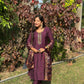 Wine Imperial Embroidered Suit Set