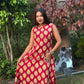 Red Elegant Ikat Print Co-ord Set