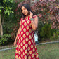 Red Elegant Ikat Print Co-ord Set