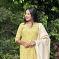 Yellow Floral Charm Cotton Kurti Set